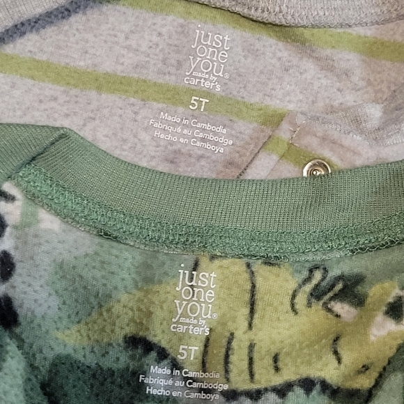 Carter's 5T Dinosaur Footsie Pajamas One Piece 2 for $7 bundle Just One You - Picture 3 of 4